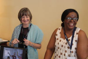 Elsie (left) with Caroline at our Teachers Recognition Event last year.