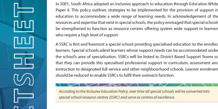IESA Factsheet: Special School Resource Centres (SSRC)